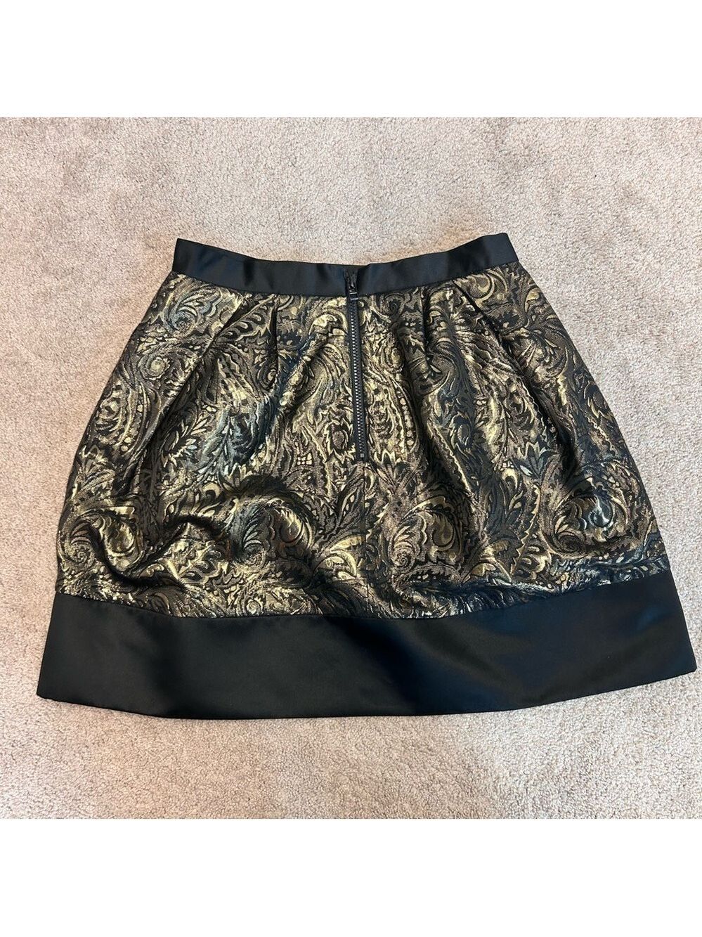 PINK Tartan gold brocade Tiffany mini skirt metallic skater circle Sz 6 NWOT - Picture 3 of 13